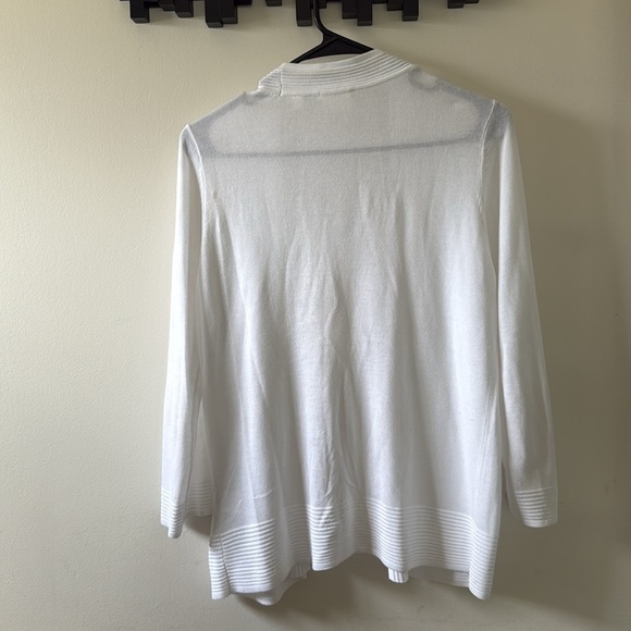 CYRUS Lightweight Open Summer Open Cardigan 100% Viscose  White Sz S Loose Fit - Picture 5 of 9